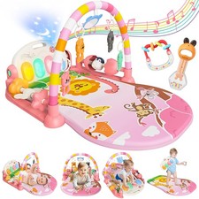 Baby Play Mat with Kick and Play Piano Gym, Funny Tummy Time Mat with Music a...