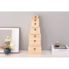 High Quality Wooden Box 1pcs S/M/L/XL Finished Keepsake Boxes Lovely Pale Wood