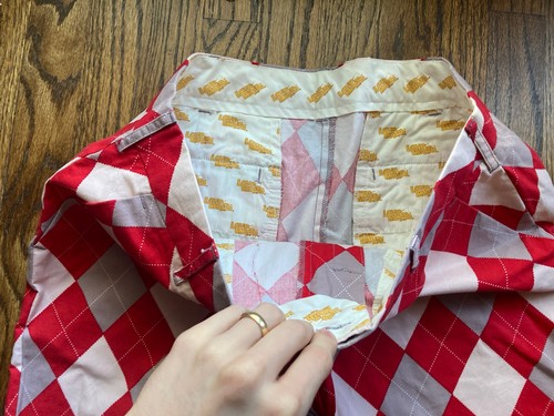 Loudmouth Golfhose Herren Größe 34x32 Argyle Diamond Rot Weiß Retro Hose - Bild 6 von 13