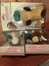 WubbaNub Infant Pacifier Plush Set bundle of 3 puppy bear longhorn NIB NWT
