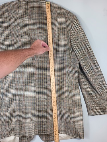 Cappotto sportivo Eddie Bauer AKA uomo 46 alto pied de poule tweed USA misto lana seta - Foto 11 di 24