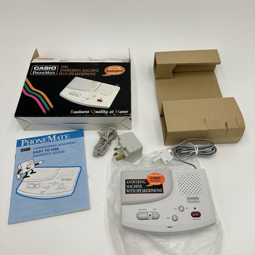 VINTAGE CASIO PHONEMATE 3500 ANSWERING MACHINE PLUS SPEAKER PHONE BOXED VGC - Photo 8/15