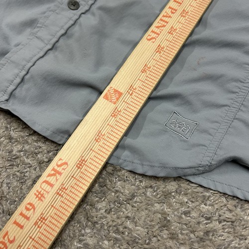 REI Hemd Herren XXL grau Kurzarm Knopfleiste Outdoor Angeln Gorpcore belüftet - Bild 5 von 9