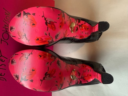 NIB Betsey Johnson Black Patent Leather Corset Dita Platform High Heel Size 7 - Picture 12 of 12