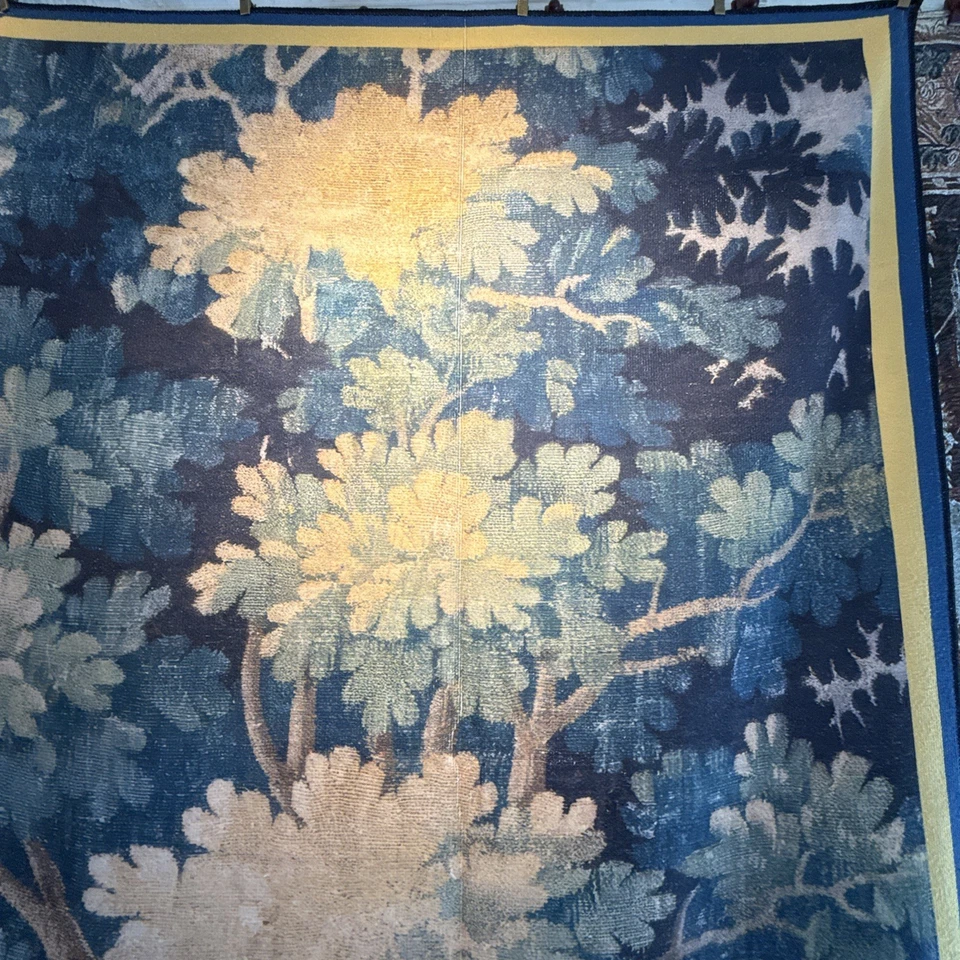 Tapiz estilo antiguo verde francés totalmente respaldado estampado de microfibra para colgar en la pared Foto 4 de 4