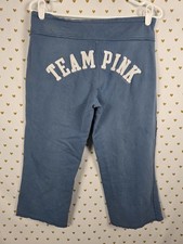 Victorias Secret PINK VINTAGE Team PINK Logo Butt Sweatpants Capri sweats SMALL