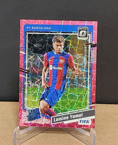2023-24 Panini Donruss FIFA Rated Rookie Lamine Yamal #177 Pink Cubic /99 (RC)