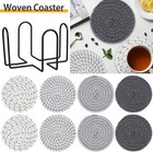 8Pcs Cup Pad with Holder Handheld Woven Pad Absorbent Cup Pad Minimalist ShvFn