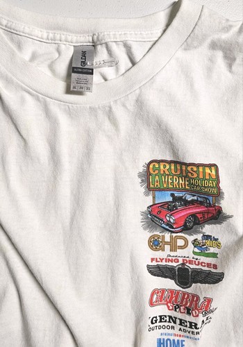 Camiseta Gildan Blanca 3X Crusin La Verne América Coche Clásico 100% Ultra Algodón  - Imagen 6 de 9