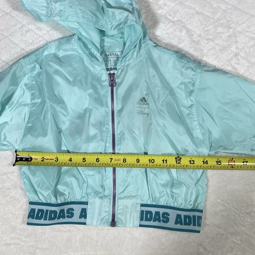 Adidas Disney Girls Sz XS Little Mermaid Jacket Windbreaker Aqua Blue Ariel - Picture 7 of 9
