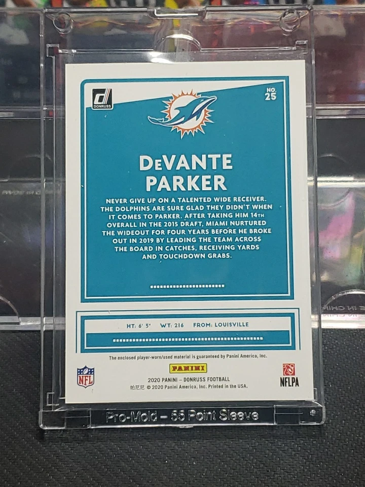 2020 Donruss Threads Devante Parker Patch Player/Used Material - Image 3 of 3