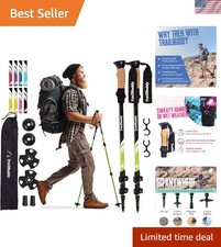 Lightweight Collapsible Trekking Poles - Durable 7075 Aluminum Pair