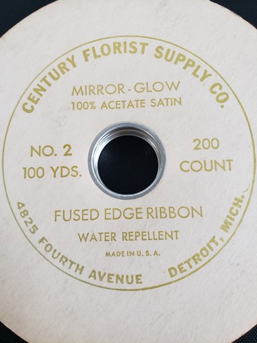 NOS Century Florist Supply Mirror-Glow No 2 100 Yards Fused Edge Ribbon Acetate - Picture 4 of 7
