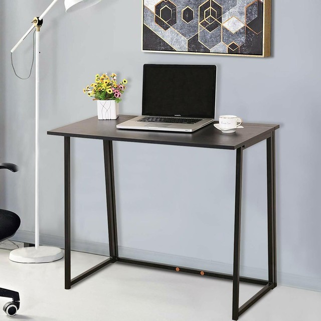 Home Office Black Foldable Computer Desk Folding Writers Table Computer Desk Folding Writers Table