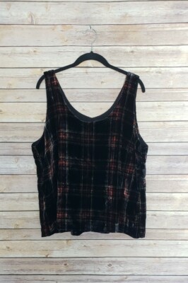 J Crew Women's Stewart Plaid Velvet Tank Top Sleeveless 8 K2521 Multi Color J Crew Women's Stewart Plaid Velvet Tank Top Sleeveless 8 K2521 Multi Color