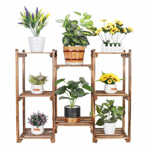 Upgraded All Types Multi Tier Plant Stand Wood Garden Shelf Herb Flower Holder - Picture 32 of 180