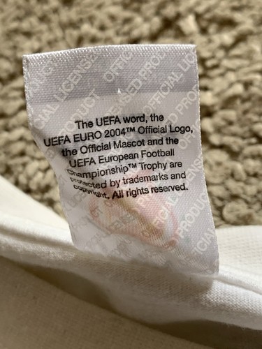 Camiseta Oficial Vintage UEFA Eurocopa 2004 Portugal Aficionado Deportivo Algodón Grande - Imagen 14 de 16