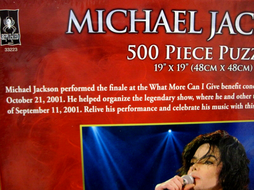 Rompecabezas Michael Jackson 500 piezas 19" x 19" nuevo sellado desconcertado 33223 - Imagen 7 de 8