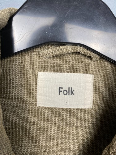 Folk Vintage Mens LINEN Knit Overshirt Jacket Size S - Picture 3 of 5