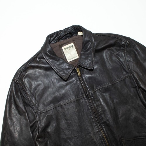 TIMBERLAND Leather Jacket XL Black 100% Lambs Leather - Picture 2 of 11