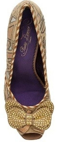 Peekaboo Love Brownstone Poetic Licence Shoes Leather 7.5 Sexy High Heels Bow - Picture 4 of 4