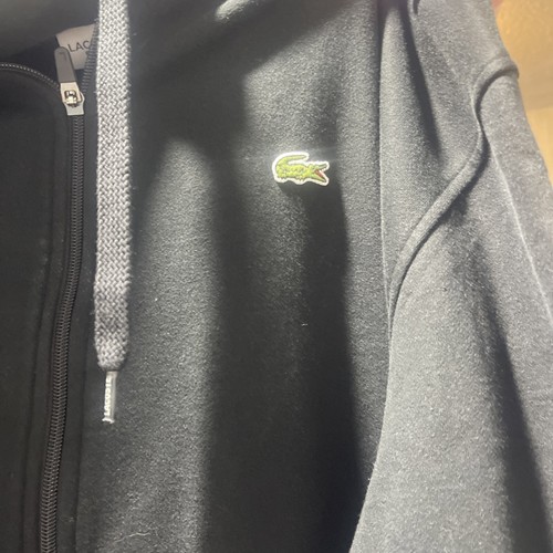 LACOSTE MEN'S ZIP-UP FLEECE HOODIE - Black - 3XL - Picture 2 of 4