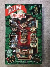 Vintage 1992 Mr Christmas Holiday Carousel Lights Musical 6 Horses Tested Clean