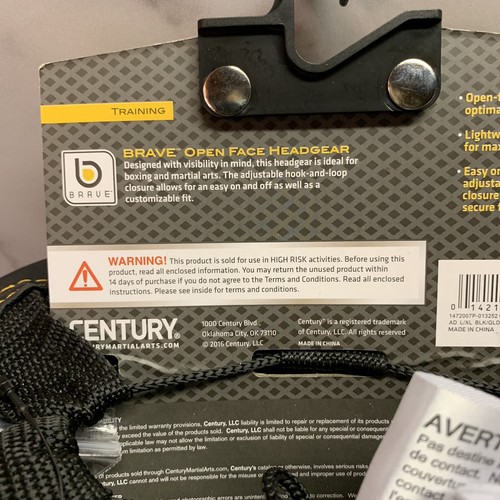 Brave Open Face Headgear Black/Gold Size Large/Extra Large - Picture 4 of 4