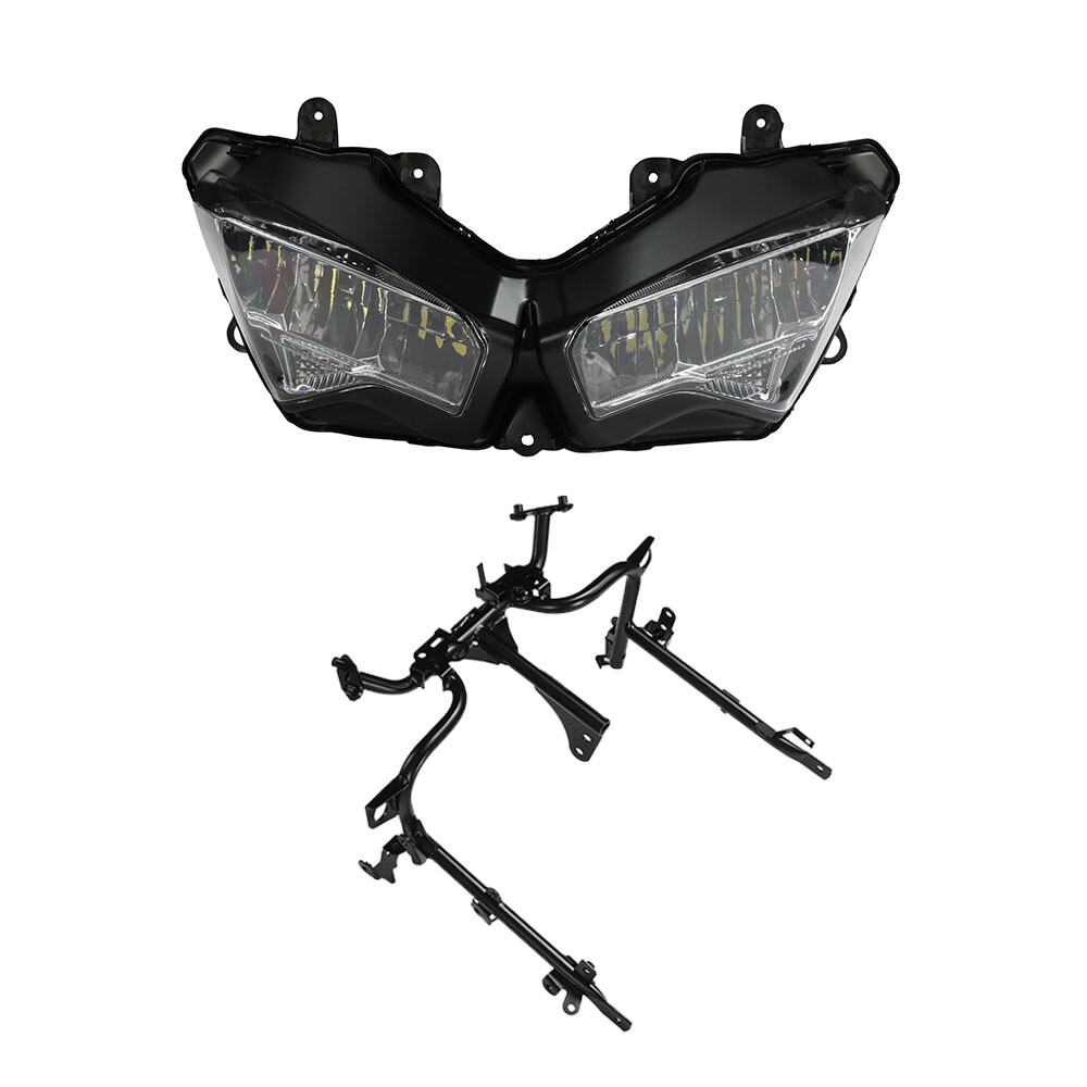 Front Headlight Headlamp &Upper Stay Bracket Fit For