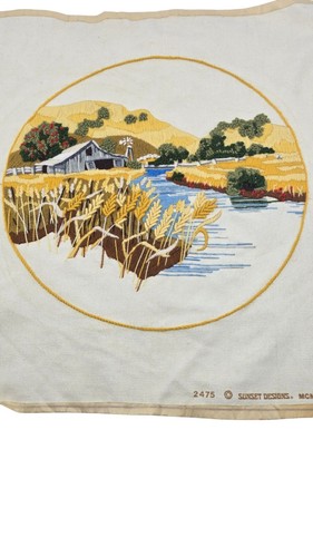 Campos de trigo de verano con punta de aguja crewel de colección Sunset Designs completos sin marco - Imagen 3 de 6