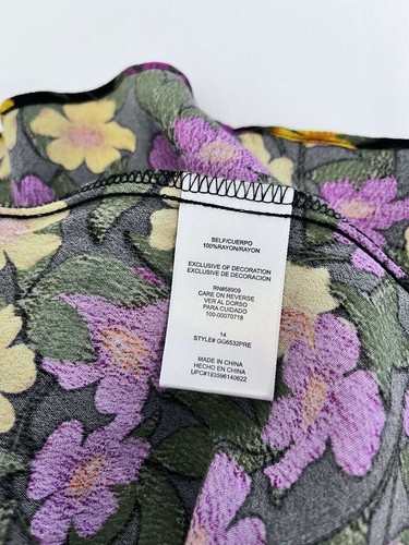 GB Gianni Bini Skirt Girls 12 Prim Primal Floral Orchid Olive Gold 23"L, NWT $34 - Picture 5 of 5