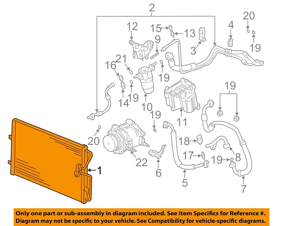 二手空调冷凝器 适合:2005 凯迪拉克德维尔 GXP A 级 — 第 3/4 张图片
