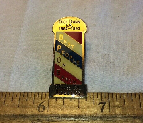 BPOE Elks Pin Elks Lodge #1475, Orange CA, Dick Dunn E.R. 1992-1993, Barber Pole - Picture 5 of 5