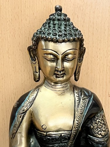Nepalesischer Buddha Medizin. Bronze/Messing 26cm - Bild 3 von 20