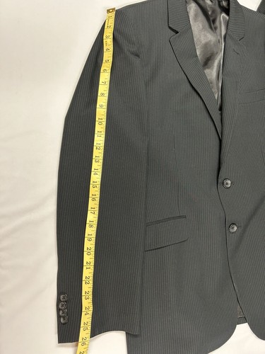 Kenneth Cole Reaction Mens Black Pinstripe Blazer Sport Coat Suit Jacket 42R - Picture 15 of 17