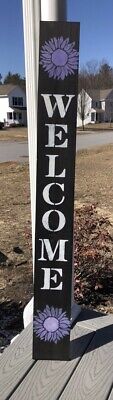 48” Large Vertical Welcome Sign Rustic Porch Sign Multi Color Flowers 48” Large Vertical Welcome Sign Rustic Porch Sign Multi Color Flowers