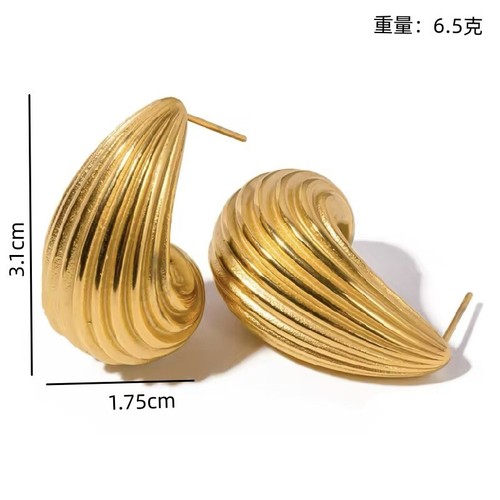 ORECCHINI BORCHIE ON TREND GOCCIA D'ACQUA GROSSI ORO ARGENTO - Foto 4 di 11