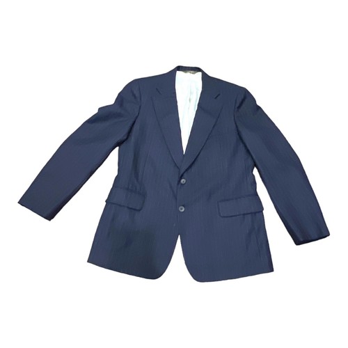 Paul Stuart Mens Blue Wool Sport Coat Blazer Gray Stripe 2 Button Vented Italy - Picture 21 of 24