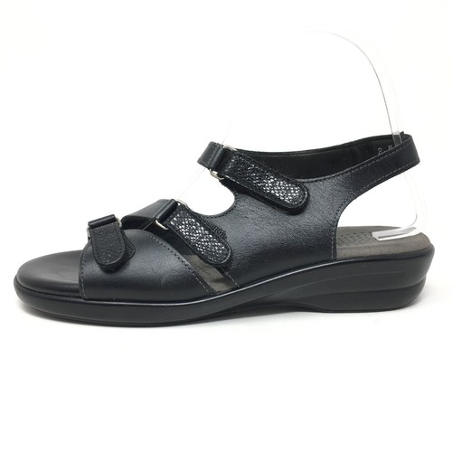 SAS Tabby Sandals Shoes Womens Size 8 N Black Leather Strappy Adjustable Comfort - Picture 6 of 9