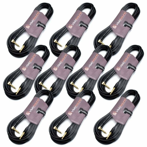 Premium Guitar Bass Lead 6.35mm 1/4" Angled Jack Pro Instrument Cable Multipack - Picture 5 of 43