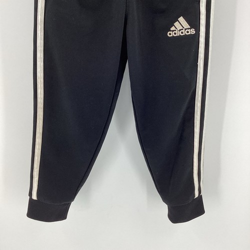Adidas Boys Girls Jogger Pants Pockets Black White Size 4 960 - Picture 2 of 10