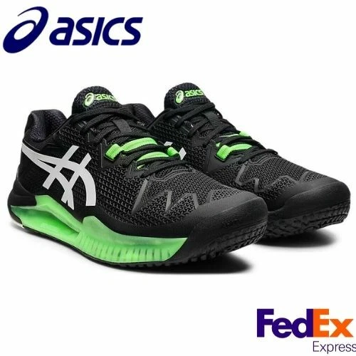 Asics Tennis Shoes GEL-Resolution 8 OC WIDE Black/Green Gecko