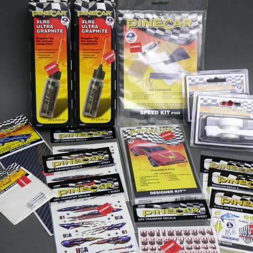 Pinewood Derby Car Kit Lot - New in Package Items - Tools, Accessories, Decals - Picture 2 of 11