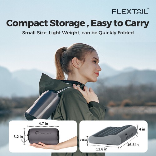FLEXTAIL Maximum Support Travel Neck Pillow airplane,Inflatable Travel Pillows - Picture 6 of 12