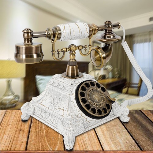 Antikes altmodisches Wählscheibentelefon im europäischen Stil, Vintage Mobilteiltelefon