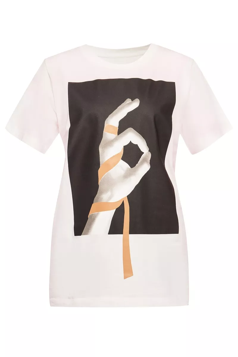 MM6 MAISON MARGIELA LOGO HAND PRINT TSHIRT OFF WHITE 