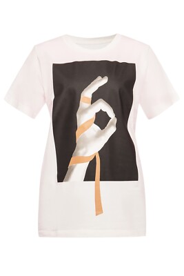Tシャツ・カットソー MM6 Maison Margiela FW25 (SH0DT0034 M35480100) White Stitch Line T-Shirt by MM6 Maison Margiela on Sale