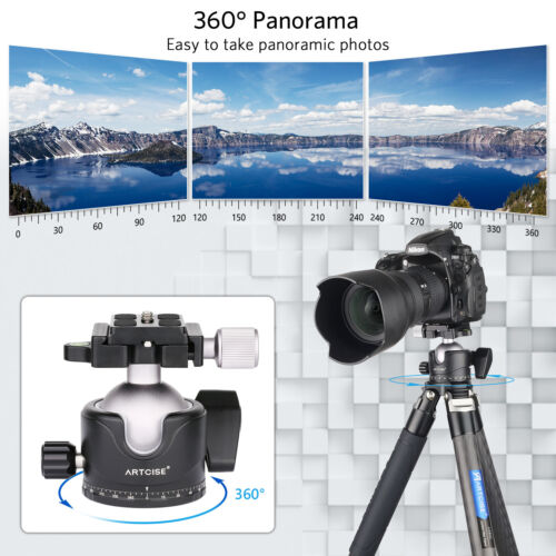 ARTCISE 46mm Low Profile Ball Head Panoramic Metal Tripod Ball Head 44lbs Load - Picture 10 of 13