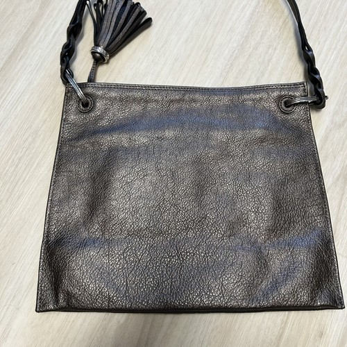 Brighton Bronze Leather Embossed Flower Tassel Shoulder Bag Purse - Picture 3 of 10