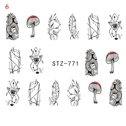 Retro Nail Art Stickers Popular Manicure Accessory Floral Design Decals Past ε - Picture 18 of 25